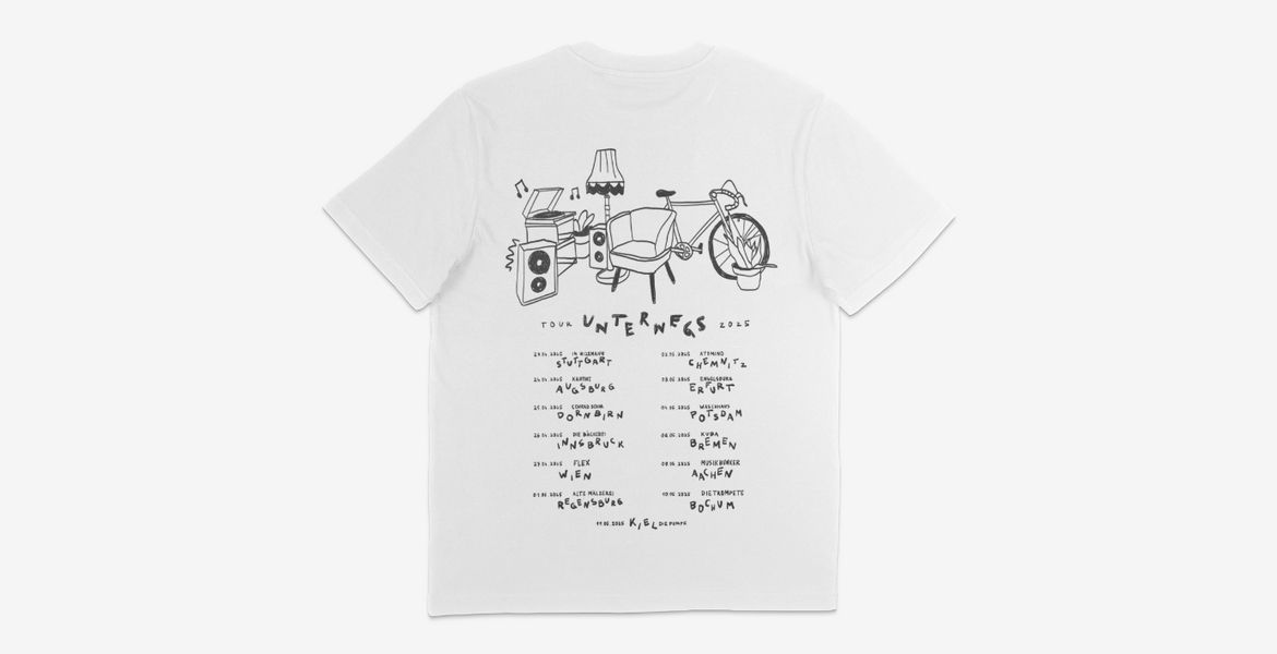  UNTERWEGS, Tour 2025 Shirt | white 